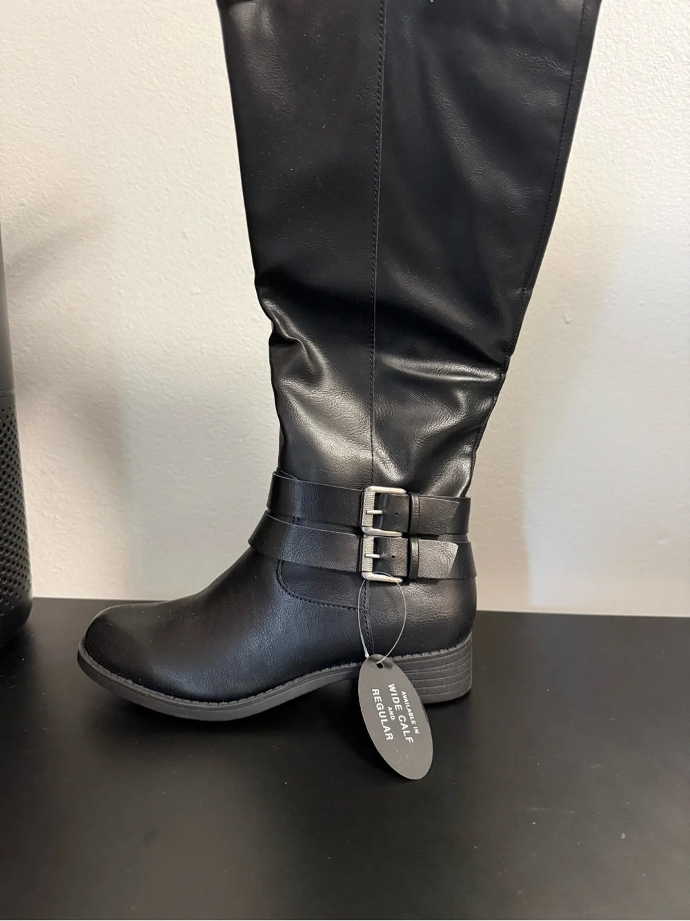 Style & Co. Maliaa Black Over-the-Knee Zip Riding Boots